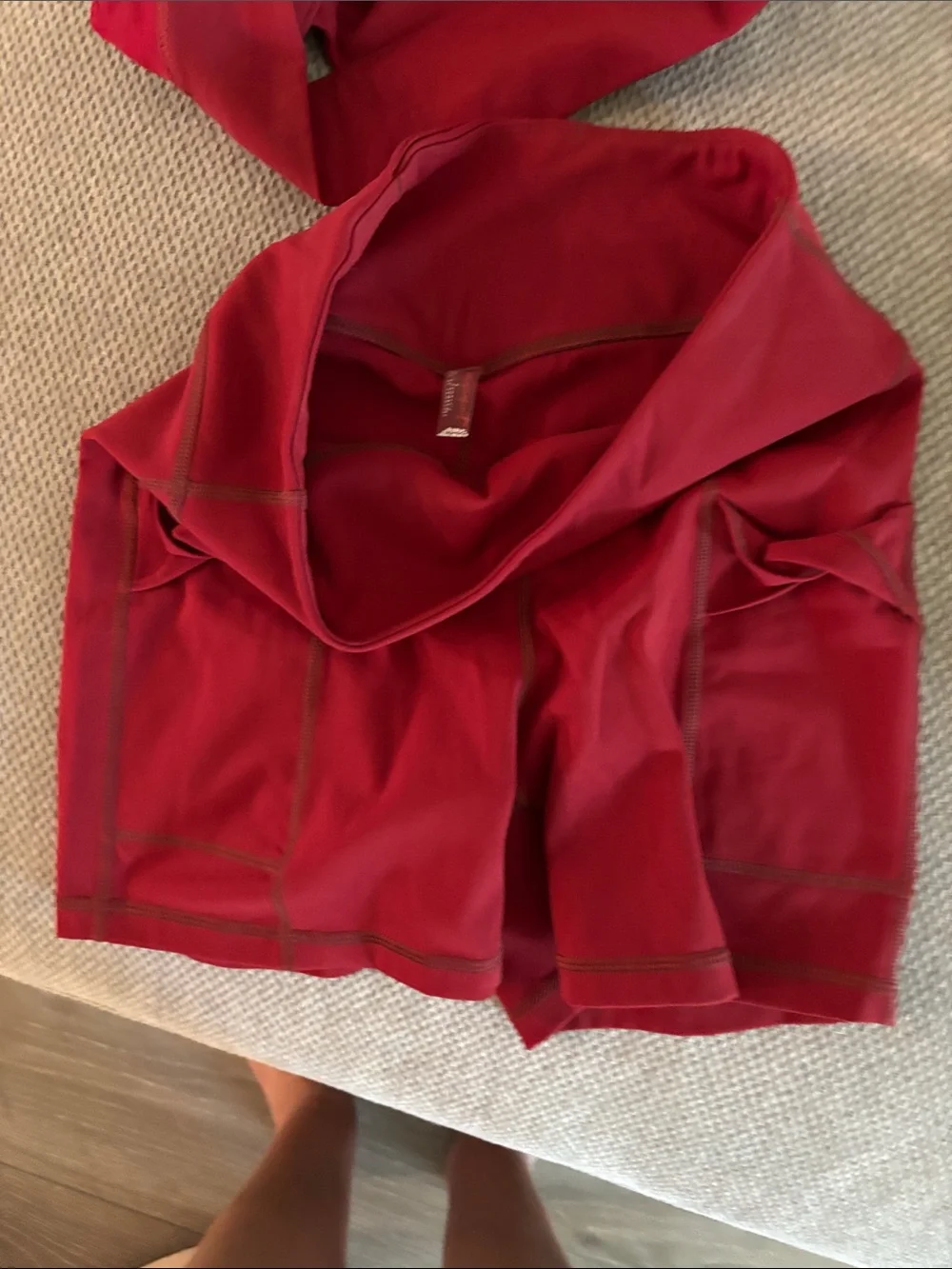 Red Athletic Sports Bra and Short set- Free people movement